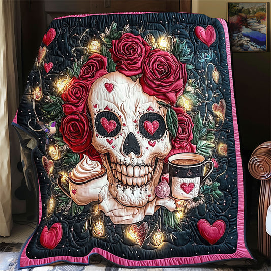 Red Rose Skull WY2712061CL Quilt