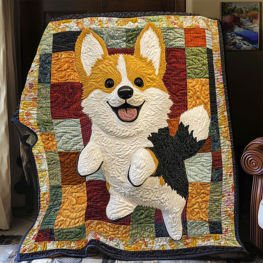 Jumping Corgi CP0707056CL Quilt