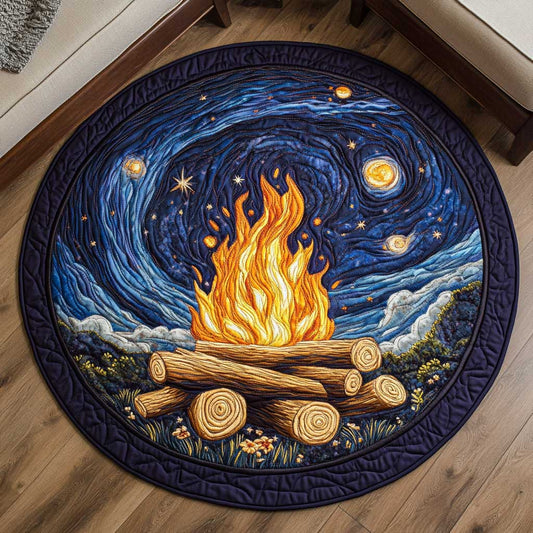 Starry Campfire WN1803050CL Quilted Round Mat