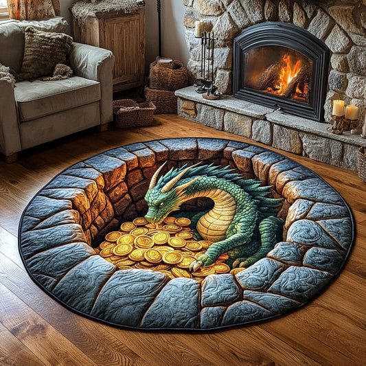 Dragon Treasure Nest CW0310036CL Quilted Round Mat