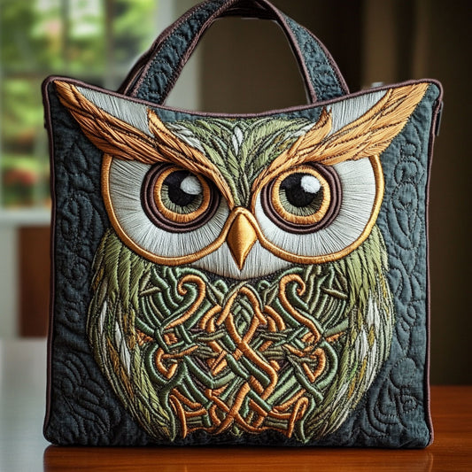 Celtic Owl Emblem CW1311039CL Quilted Tote Bag