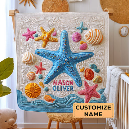 Little Sea Wonder WY3007035CL Personalized Baby Quilt