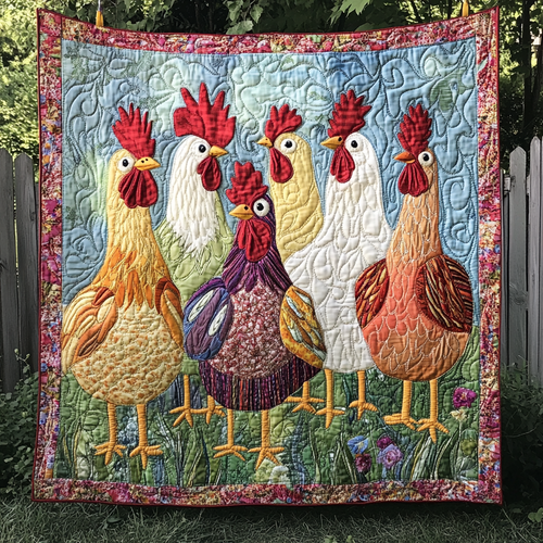 Chickens On Hanging YR1410006CL Quilt