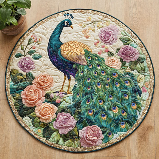 Peacock Flower CW1406027CL Quilted Round Mat