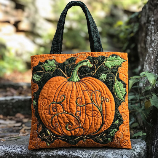 Rustic Pumpkin WN2409042CL Quilted Tote Bag