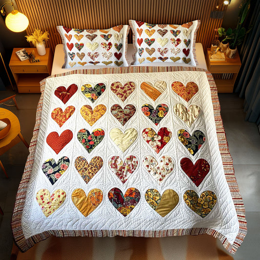Patchwork Hearts WP1112038CL Duvet Cover Set