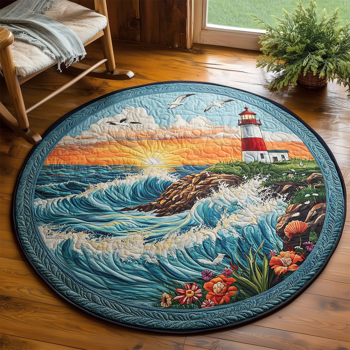 Sea Sentinel WY2203065CL Quilted Round Mat