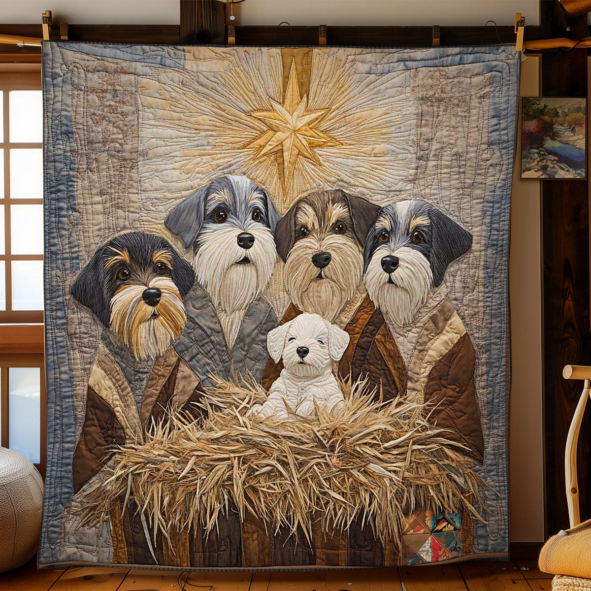 Holy Miniature Schnauzers WN0711012CL Quilt