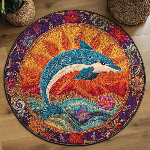 Starlit Dolphin WN2708074CL Quilted Round Mat