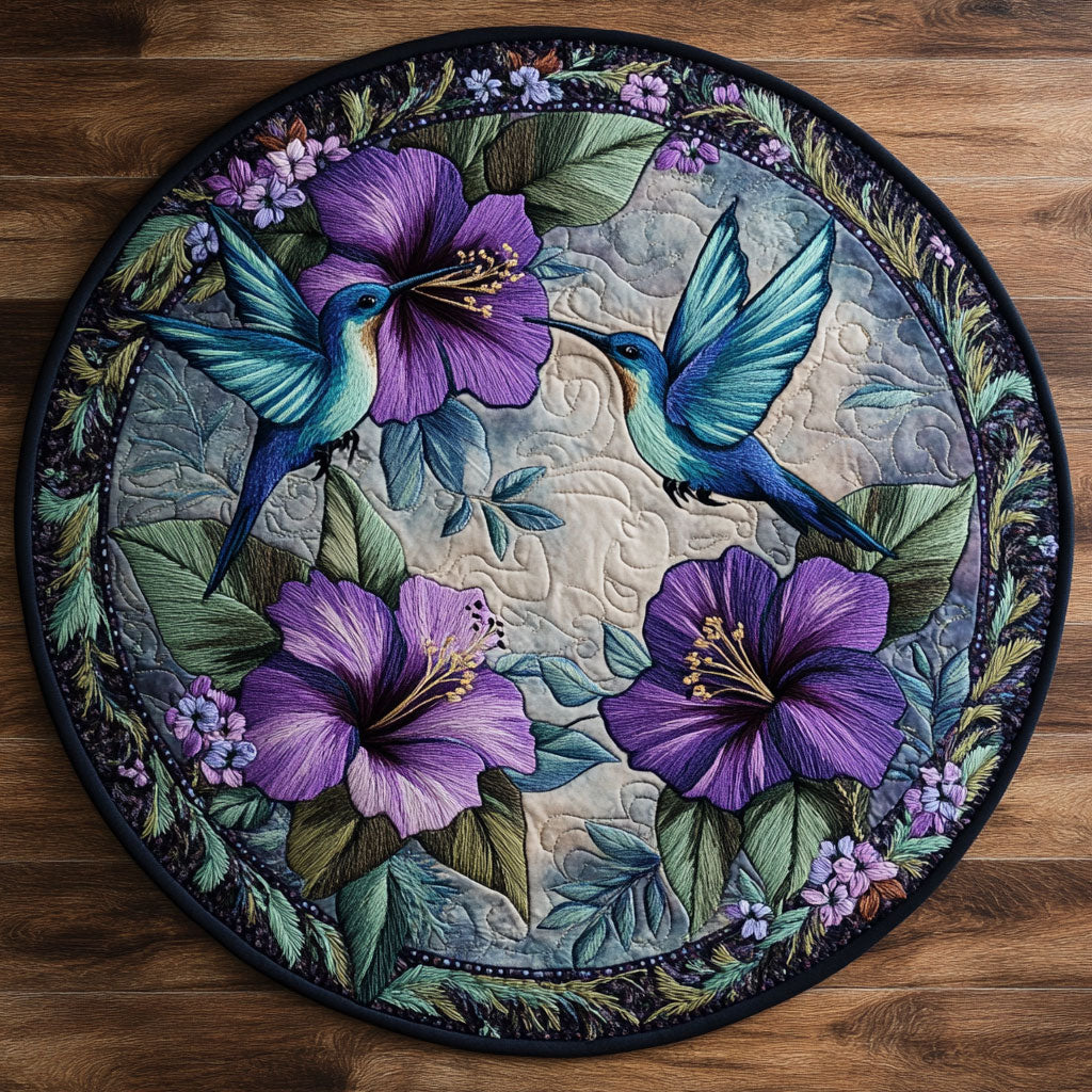 Blooming Bird WN0307002CL Quilted Round Mat