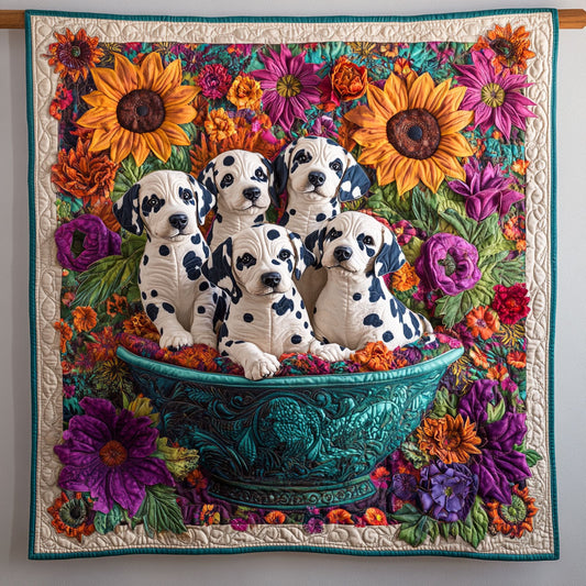 Dalmatian In Floral Cup WY1706011CL Quilt