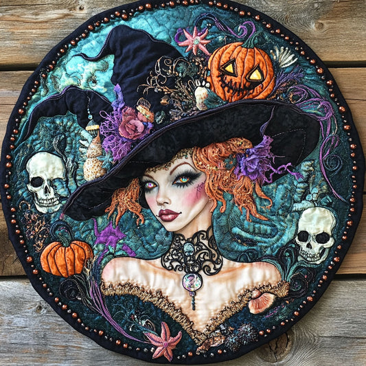 Sea Skull Witch WN1908080CL Quilted Round Mat