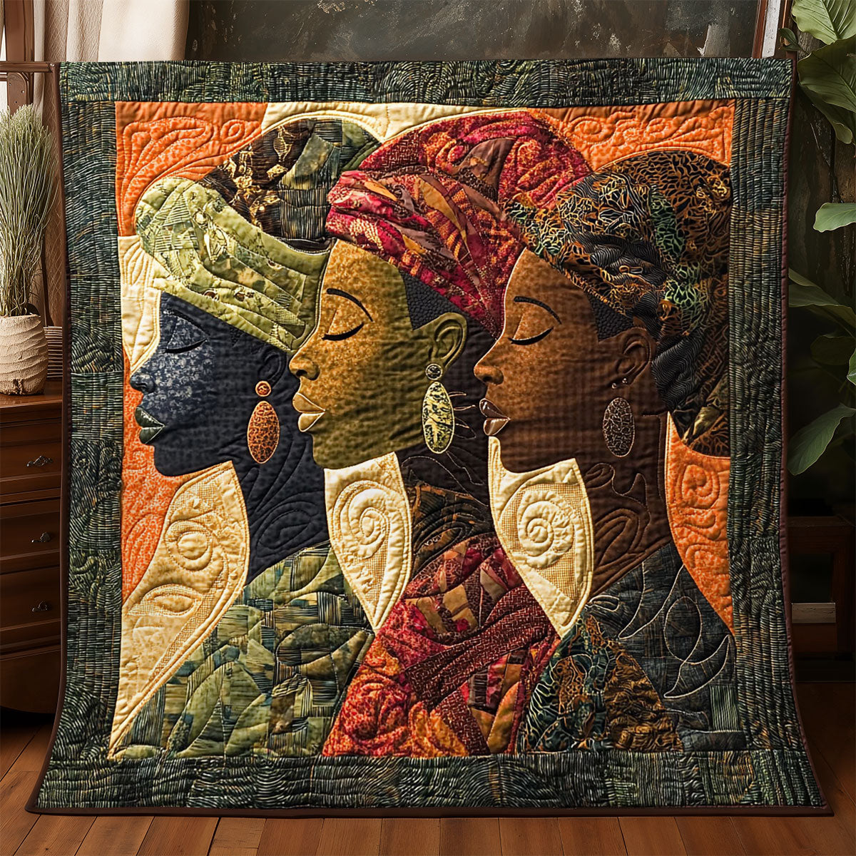 African Woman WJ0406002CL Quilt