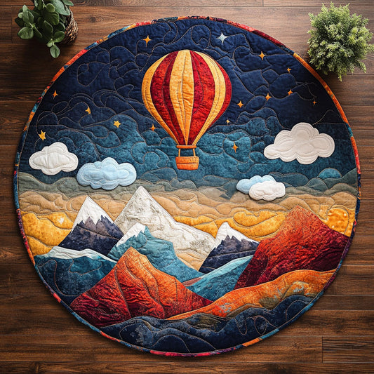 Up in the Clouds CM2404029CL Quilted Round Mat