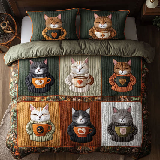 Cat Coffee Cup Naughty Cats DH0410030CL Duvet Cover Set