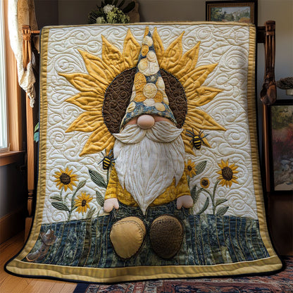 Gnome And Sunflowers WN1411062CL Quilt