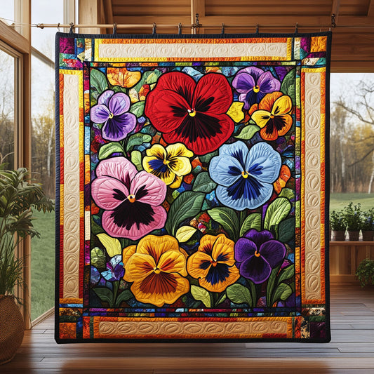 Beautiful Pansy Bloom CW1507003CL Quilt