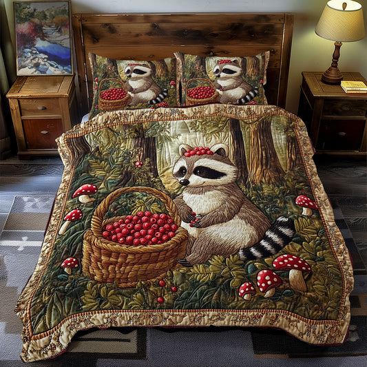 Raccoon Pick Up Berries WY2712127CL Duvet Cover Set