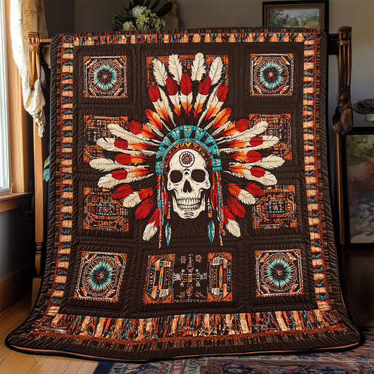 Native American Skull WX1802025CL Quilt