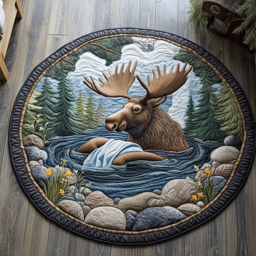 Hot Spring Moose CP0506008CL Quilted Round Mat