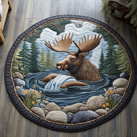 Hot Spring Moose CP0506008CL Quilted Round Mat