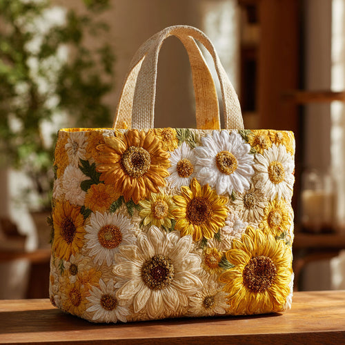 Golden Harvest Sunflower CW2609009CL Quilted Tote Bag