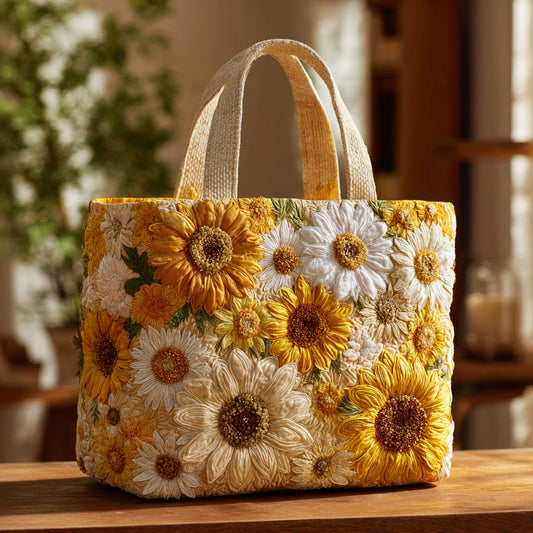 Golden Harvest Sunflower CW2609009CL Quilted Tote Bag