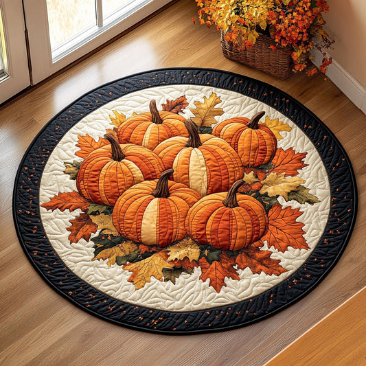 Vintage Autumn Pumpkin WY1808049CL Quilted Round Mat