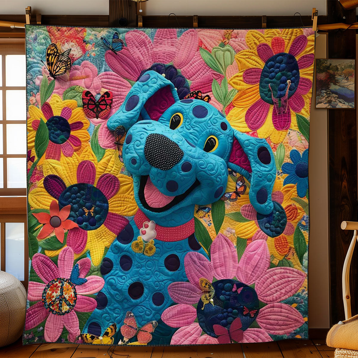 Blue Dog Fun WN2110066CL Quilt