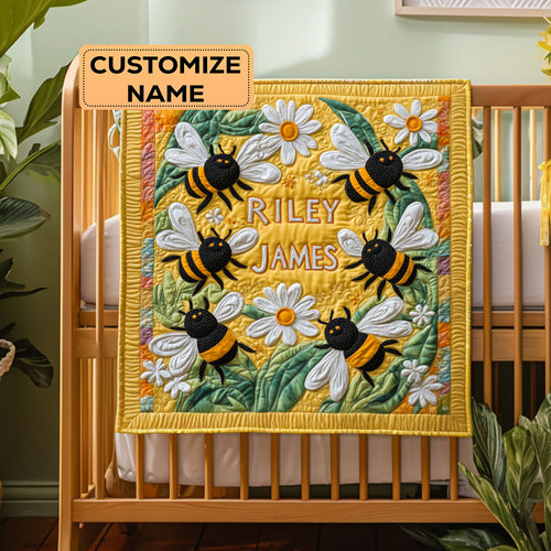 Daisy Flight WY3107006CL Personalized Baby Quilt