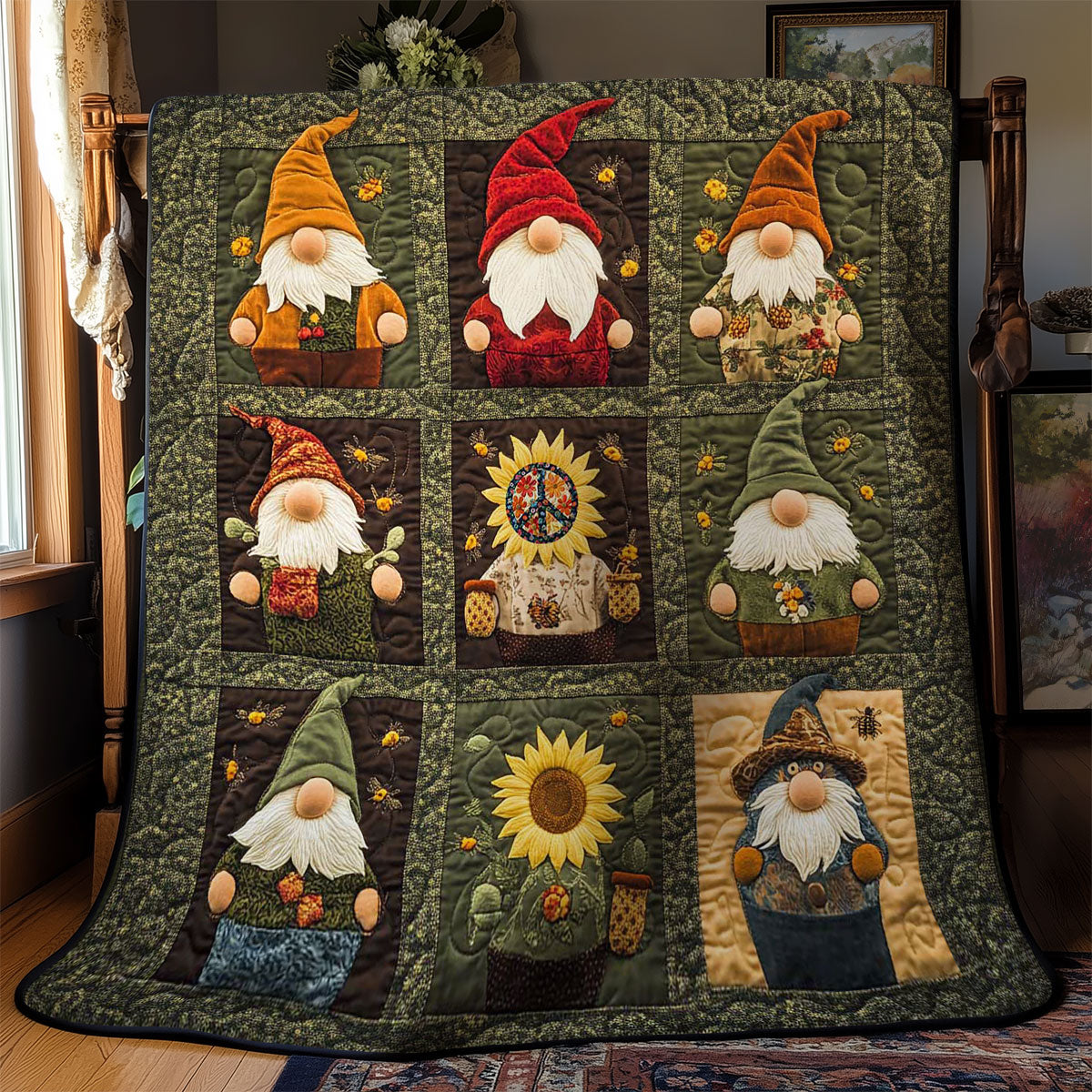 Sunflower Gnome WN1411067CL Quilt
