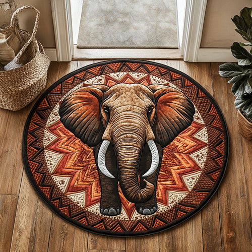 Browny Elephant WX2605008CL Quilted Round Mat