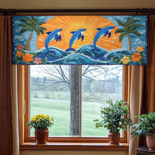 Dolphin Sunshine WX0905017CL Quilted Valance