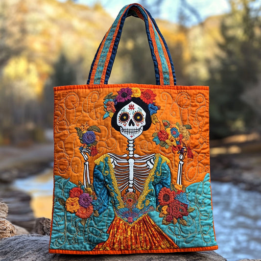 Fiesta Skeleton Woman WN2209030CL Quilted Tote Bag