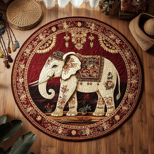 Floral Royal Elephant WY1006010CL Quilted Round Mat