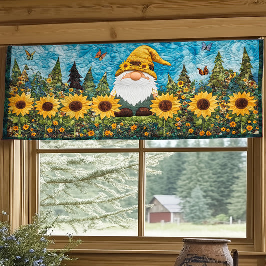 Sunflower Gnome WY2504057CL Quilted Valance