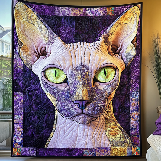 Purple Sphynx Cat XR1112001CL Quilt