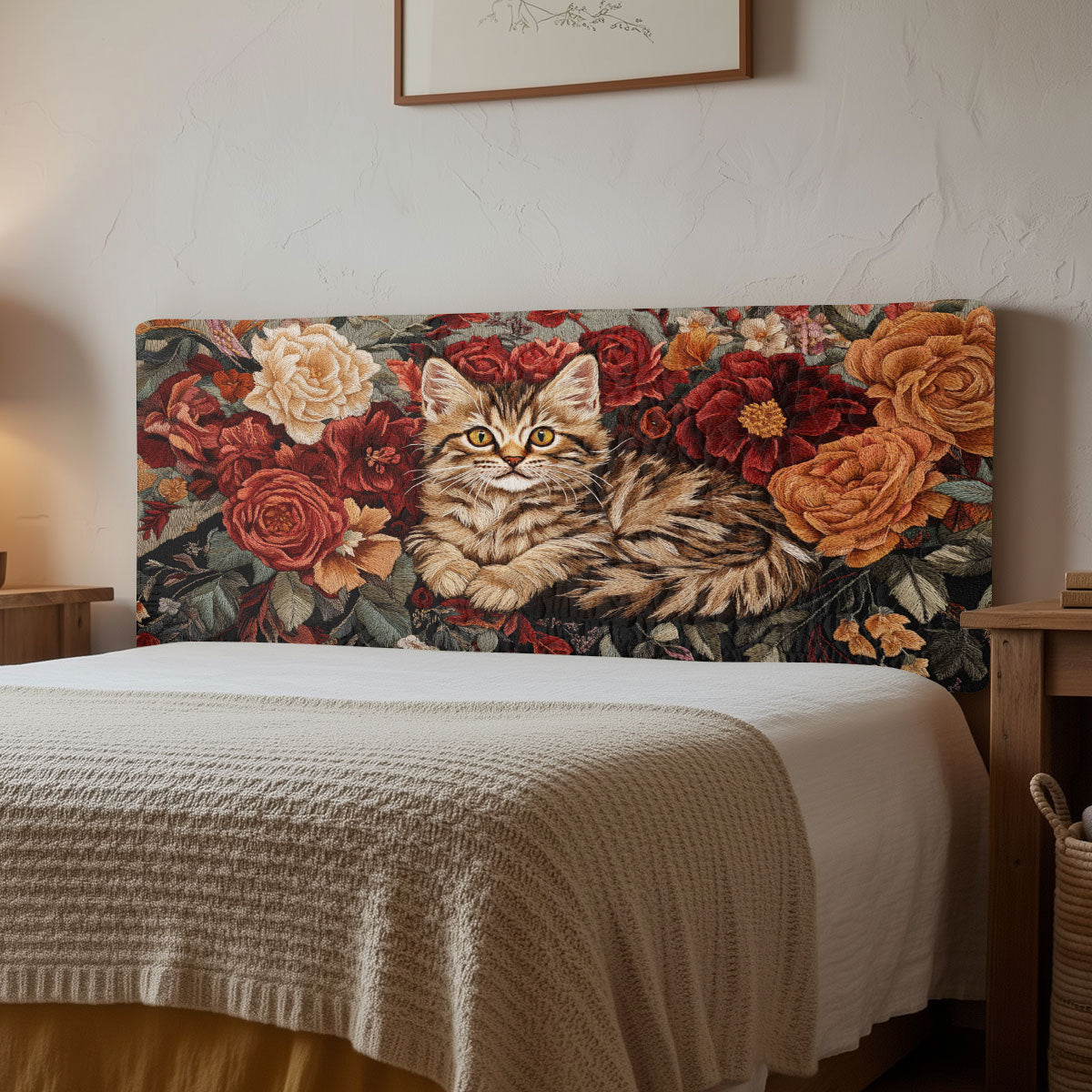 Blossom Garden Cat CW2212004CL Quilted Headboard Slipcover