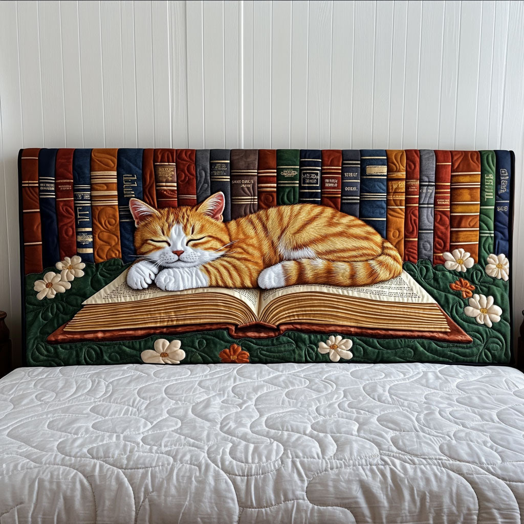 Catnap in the Library KL2912016CL Quilted Headboard Slipcover