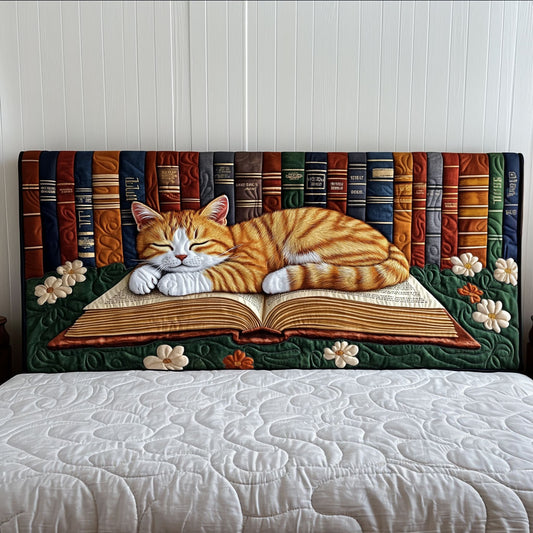 Catnap in the Library KL2912016CL Quilted Headboard Slipcover