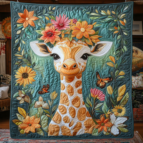 Giraffe In Bloom WY1007038CL Quilt