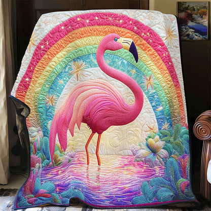 Rainbow Flamingo WY3012029CL Quilt