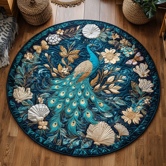 Floral Crown Peacock WY1408052CL Quilted Round Mat