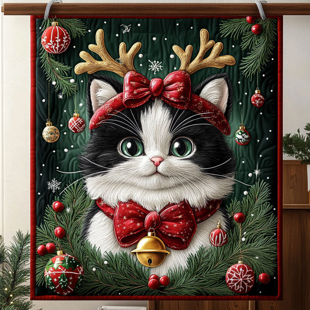 Christmas Tuxedo Cat KL2211002CL Quilt