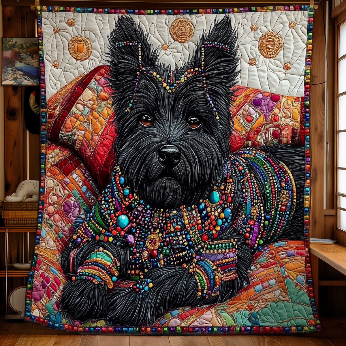 Colorful Skye Terrier WY0801011CL Quilt