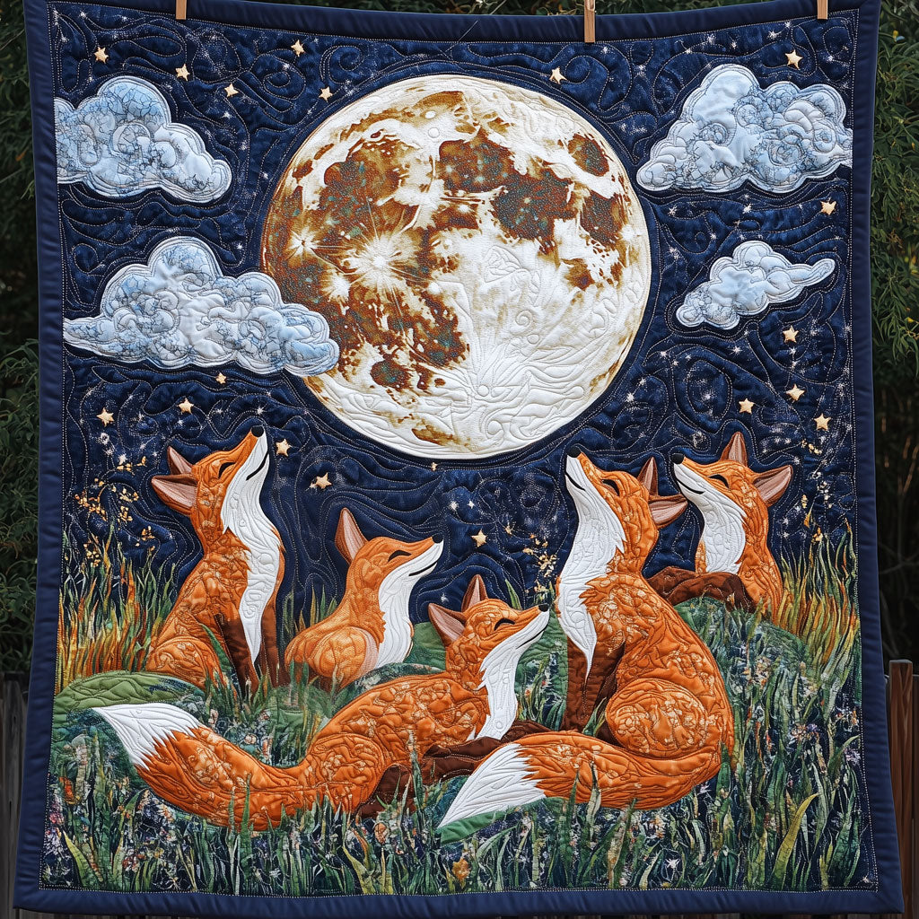 Foxes Resting Under A Full Moon LT2309012CL Quilt