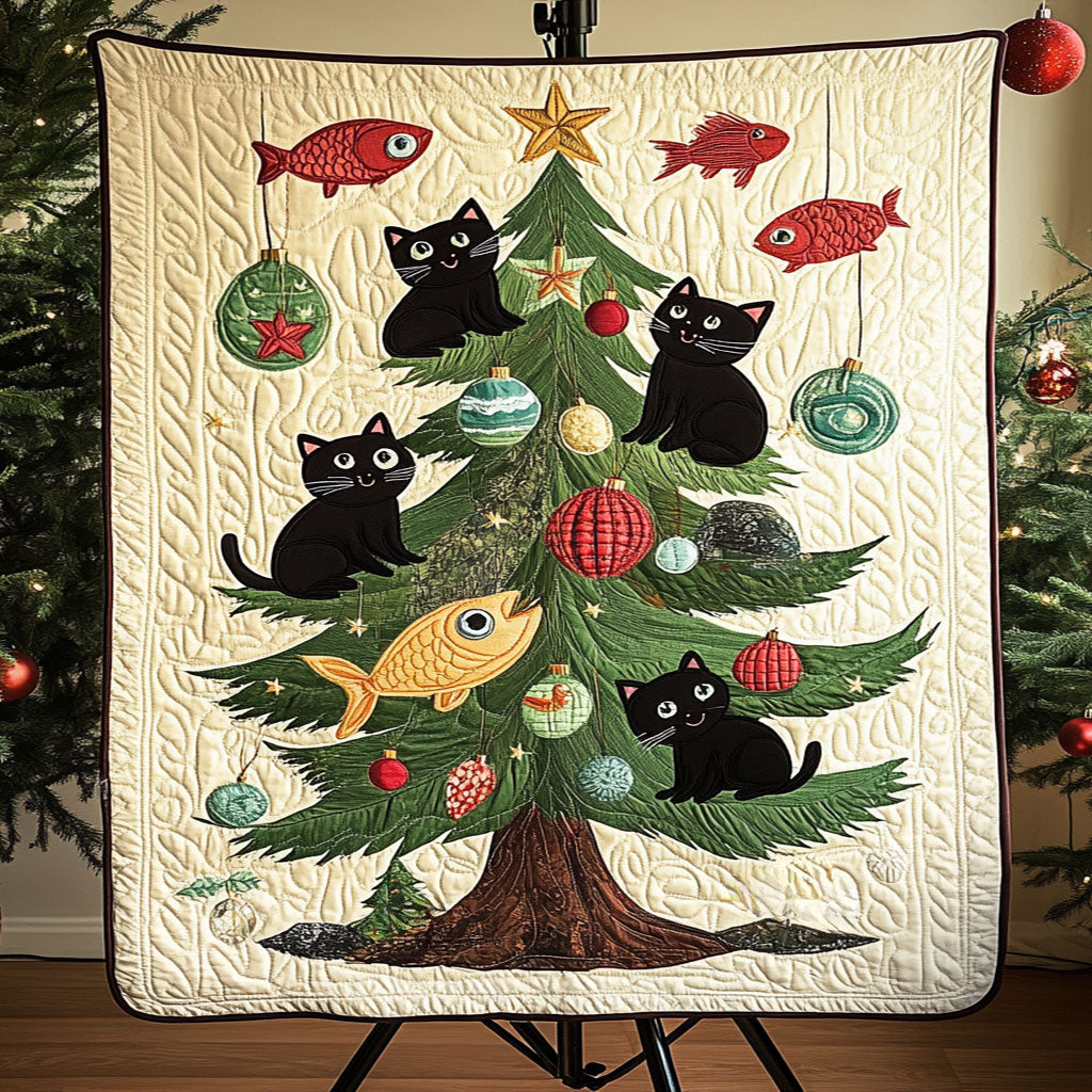 Star Tree Black Cat WN1411117CL Quilt