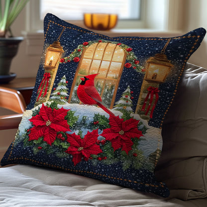 Christmas Cardinal Bird WJ2711043CL Quilt Pillow Case