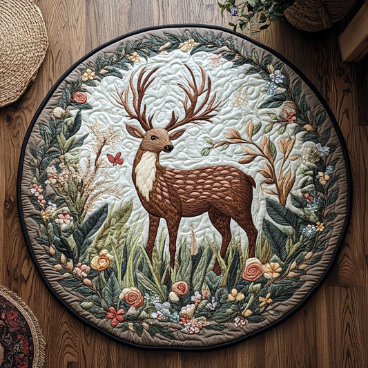 Enchanted Buck WY1107008CL Quilted Round Mat