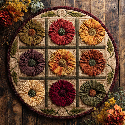 Autumn Daisy Bloom CW0708011CL Quilted Round Mat